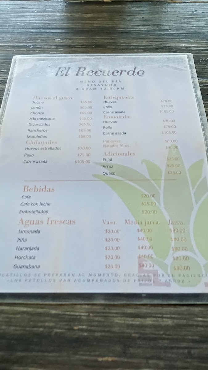 El Recuerdo Menu - Image 2